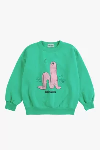 Kids Long Puff Organic Cotton Sweatshirt – Green | Centre Commercial
