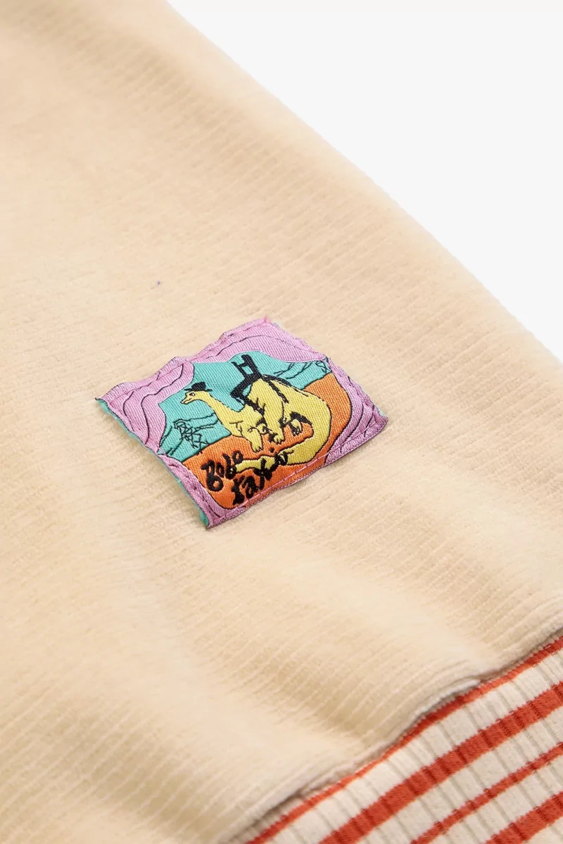 Kids Taxi Saurus Velvet Organic Cotton Sweatshirt – Pink | Centre Commercial