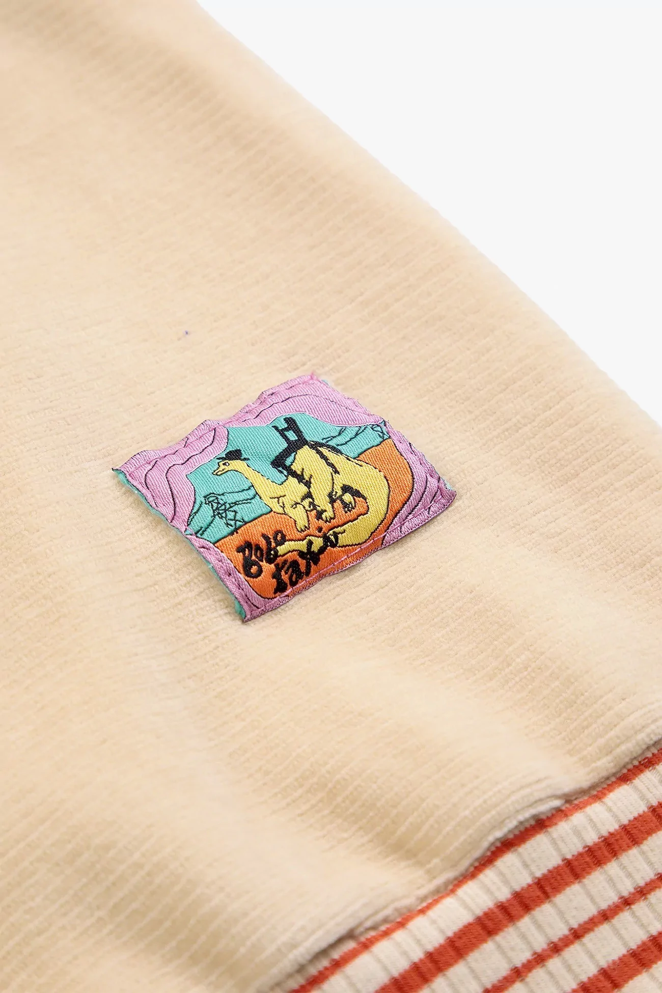Kids Taxi Saurus Velvet Organic Cotton Sweatshirt – Pink | Centre Commercial