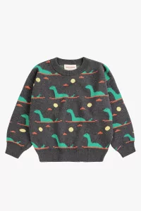 Kids Lake Monster Jacquard Organic Cotton Jumper | Centre Commercial