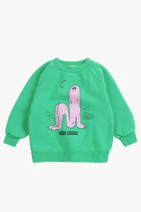 Baby Long Pinky Puff Organic Cotton Sweatshirt – Green | Centre Commercial