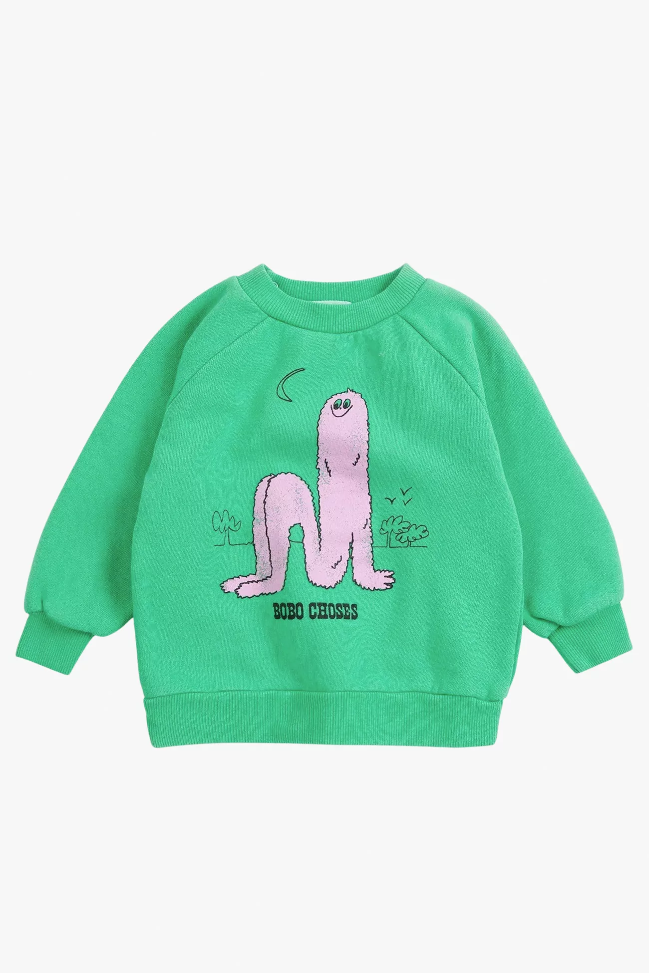 Baby Long Pinky Puff Organic Cotton Sweatshirt – Green | Centre Commercial