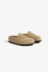 Birkenstock Amsterdam Wrapped Suede Mules – Taupe | Centre Commercial