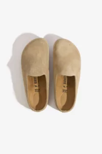 Birkenstock Amsterdam Wrapped Suede Mules – Taupe | Centre Commercial