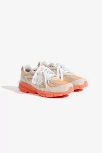 Baskets Femme New Balance 990v4 Made in USA – Moonbeam / Tangerine | Centre Commercial