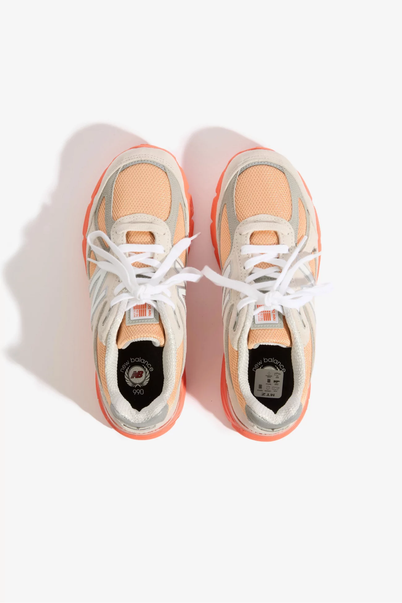 New Balance 990v4 Made in USA Sneakers – Moonbeam / Tangerine | Centre Commercial