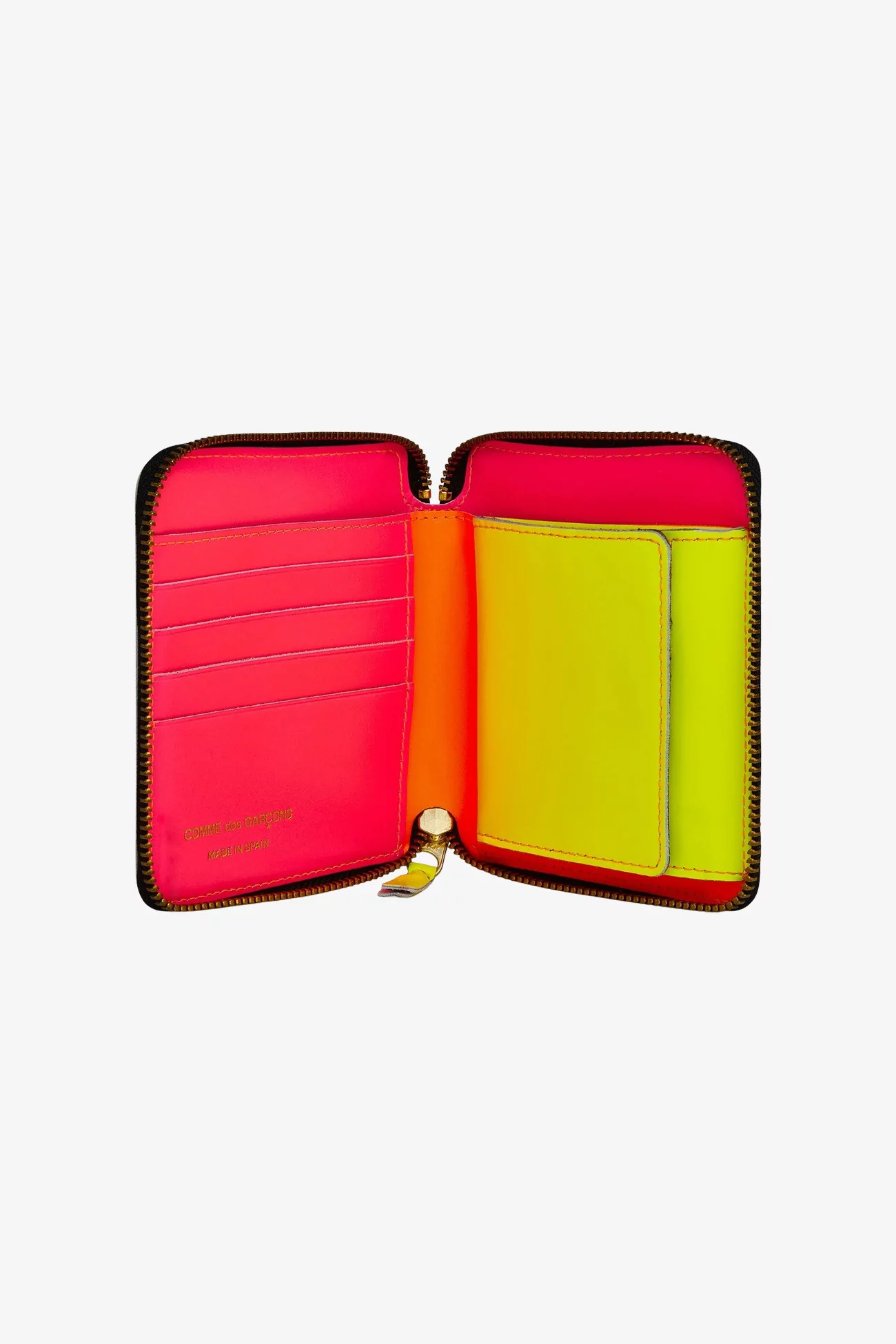 Comme des Garçons Super Fluo Zip Around Wallet – Light Orange | Centre Commercial