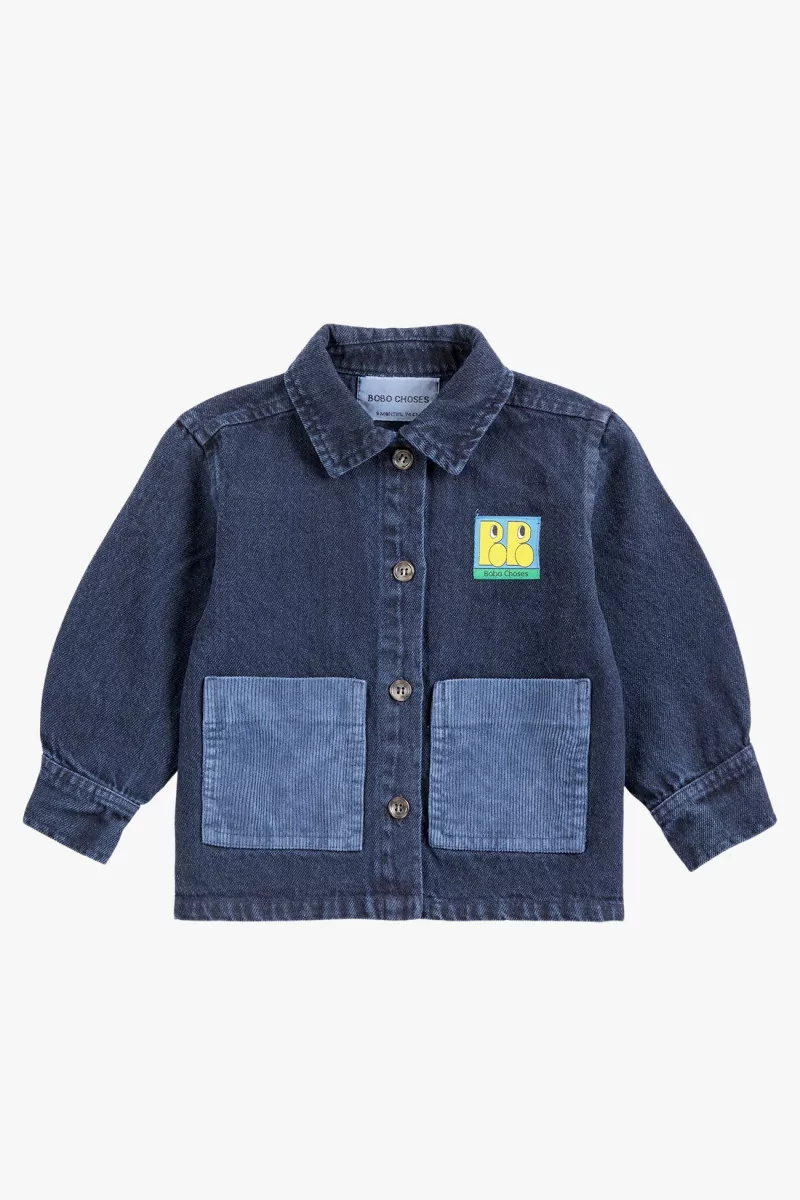 Baby Booo Tag Denim Shirt – Midnight Blue | Centre Commercial
