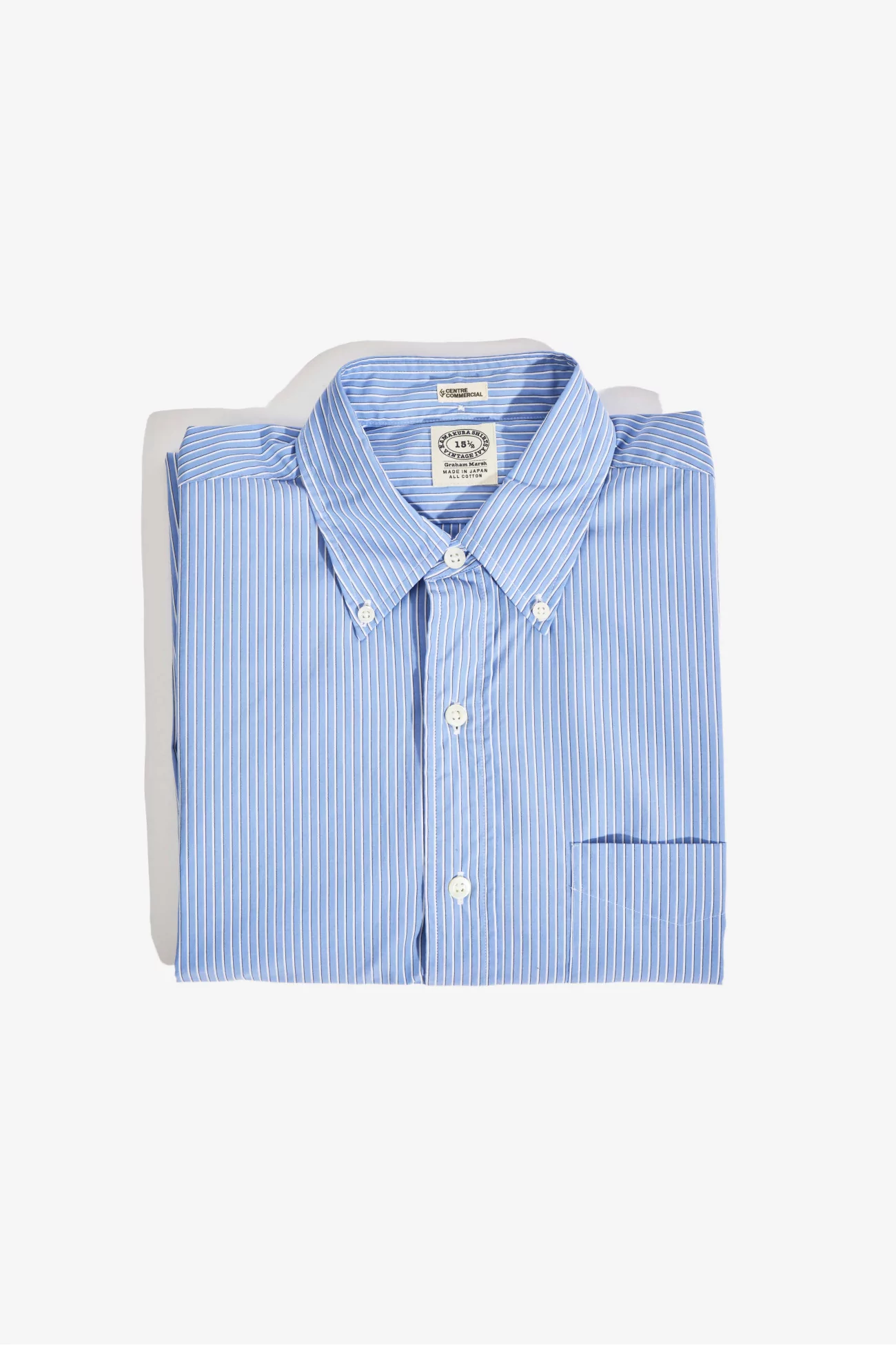 Vintage Ivy Poplin Shirt – Blue Stripe | Centre Commercial