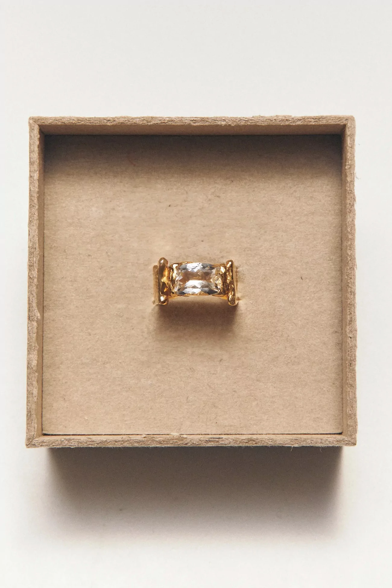 Abril Gold Plated Ring White Topaz – Gold | Centre Commercial