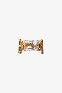 Abril Gold Plated Ring White Topaz – Gold | Centre Commercial
