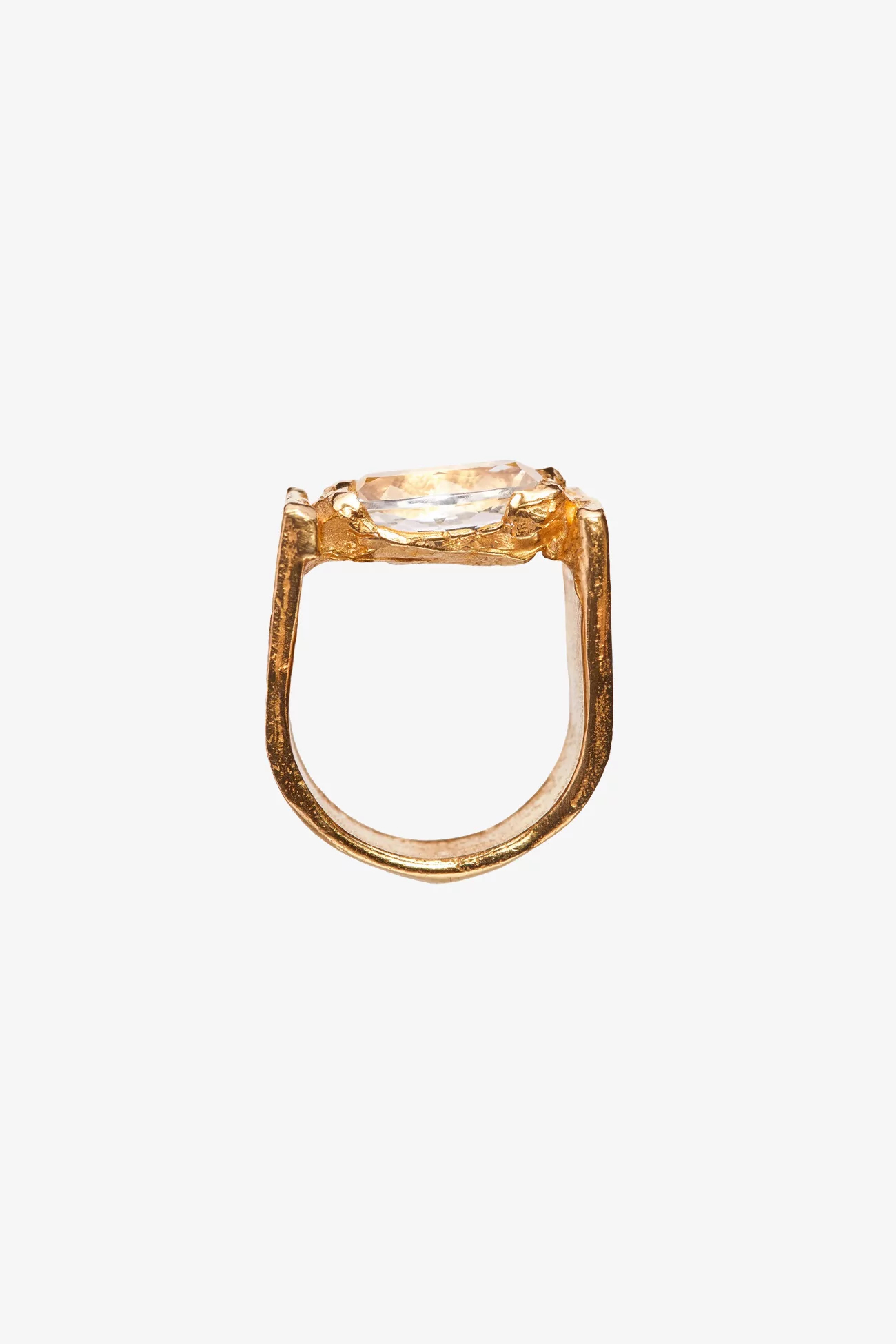 Abril Gold Plated Ring White Topaz – Gold | Centre Commercial