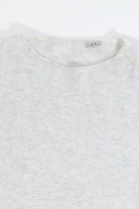 Cashmere Silk Relaxed T-shirt – Light Grey | Centre Commercial