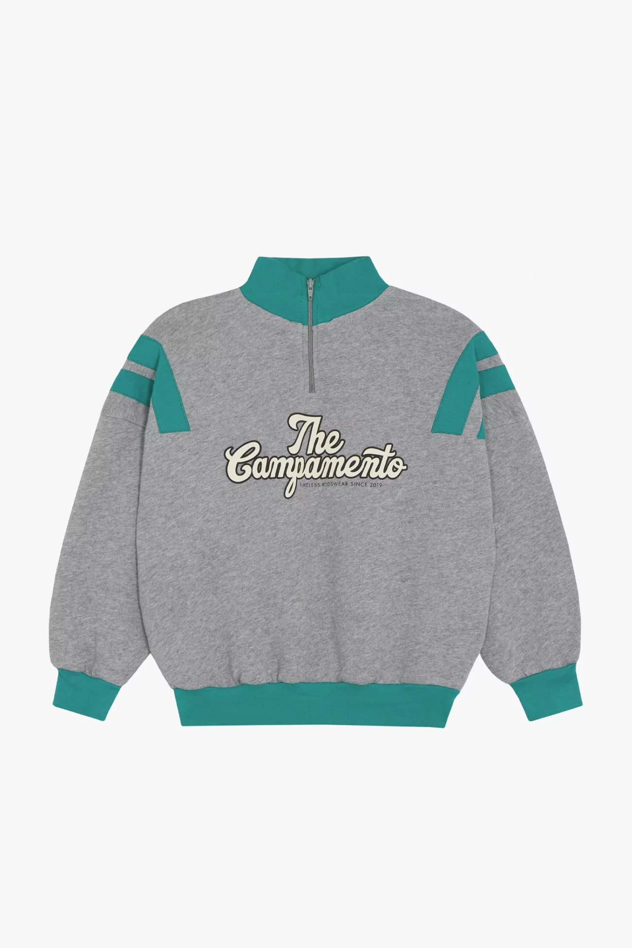 Kids Cotton Grey Sweatshirt Zip Neck – The Campamento | Centre