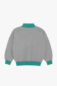 Kids Cotton Grey Sweatshirt Zip Neck – The Campamento | Centre Commercial