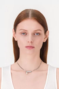 Fisher Pearl Brass Necklace Palladium – Justine Clenquet | Centre Commercial