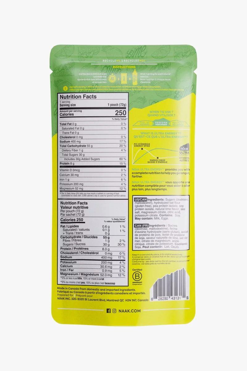 Näak Ultra™ Drink Mix Lime Packets – Nutrition | Centre Commercial