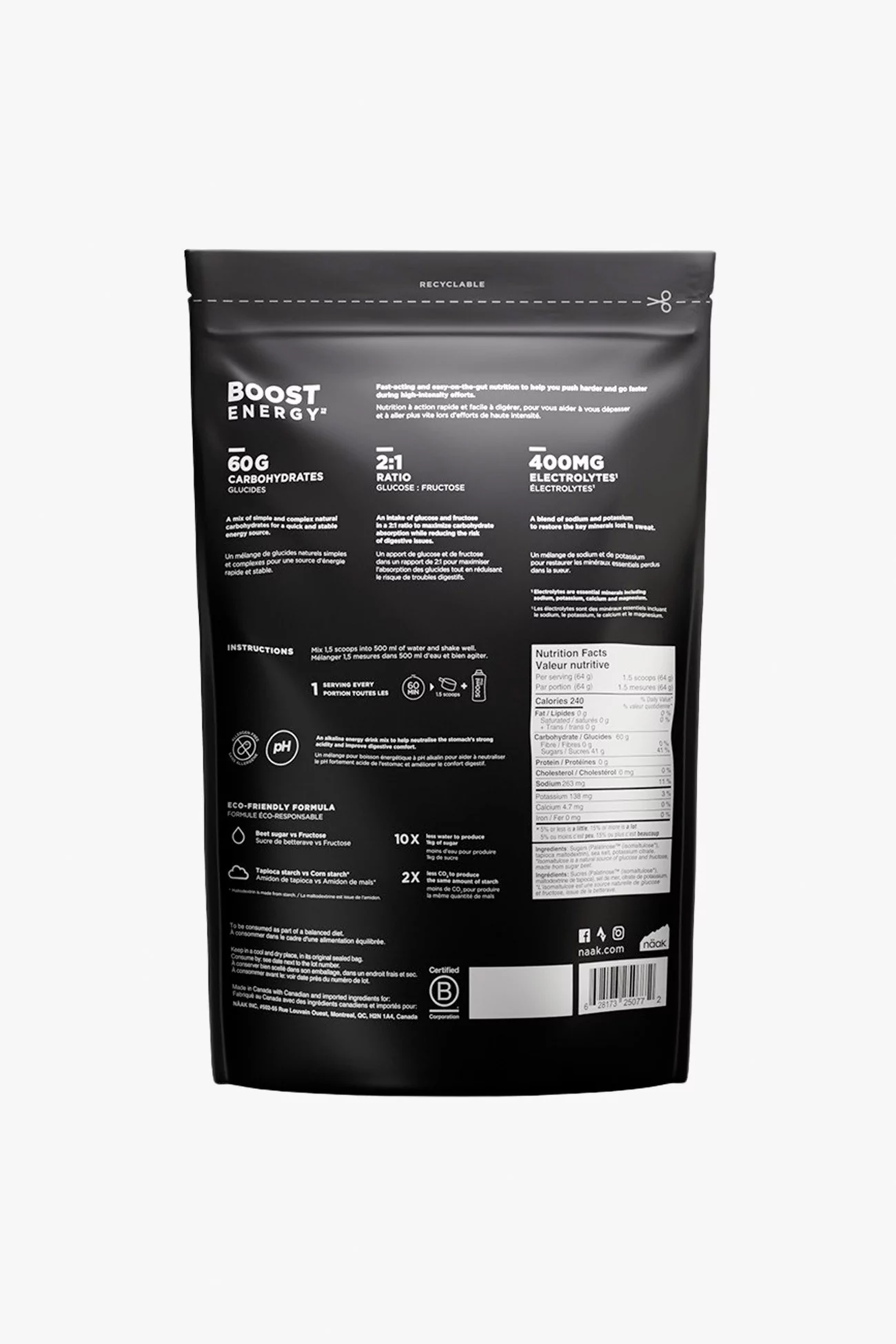 Näak Boost™ Drink Mix 60 Neutral Bag – Nutrition | Centre Commercial
