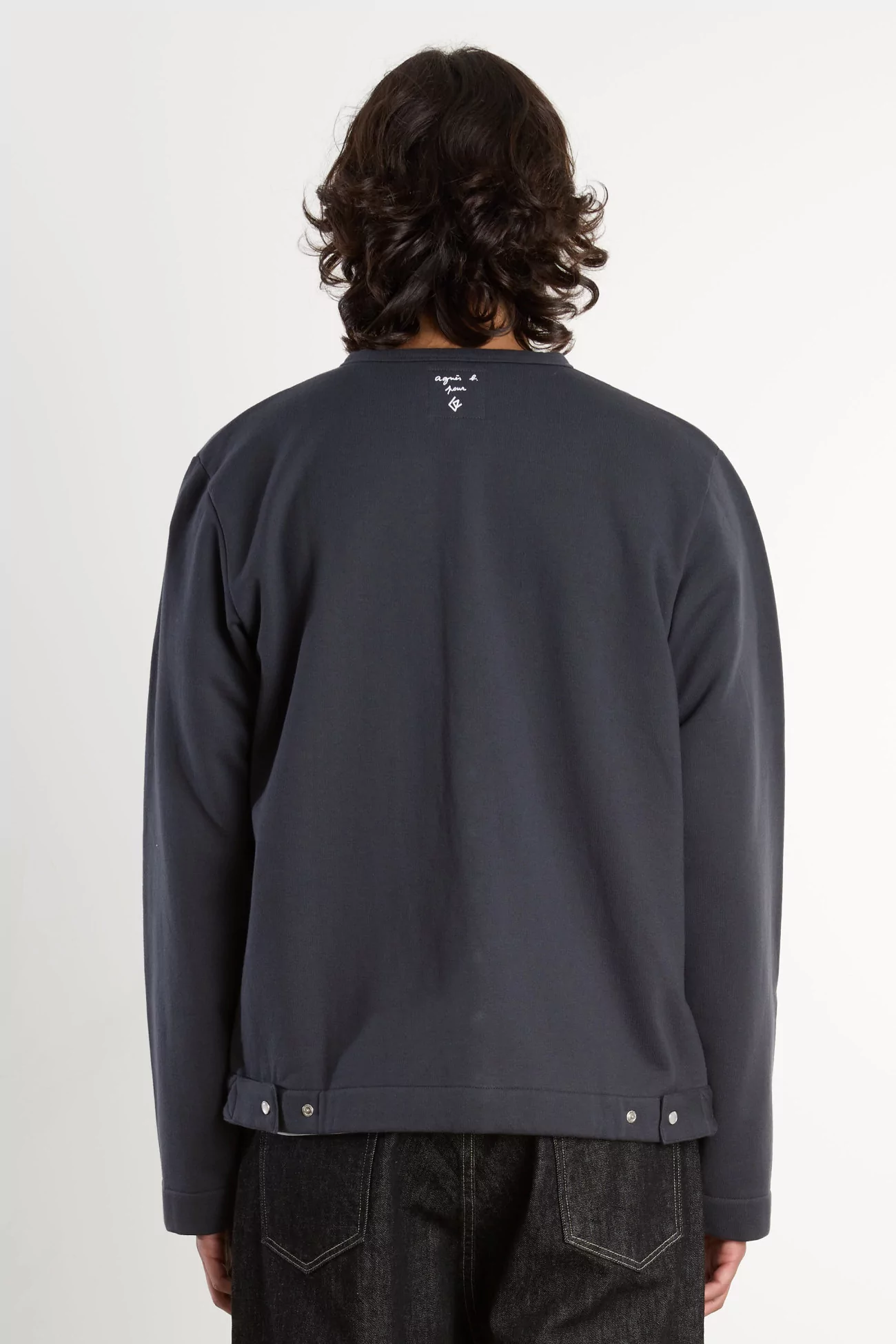 agnès b. Snap Cardigan Organic Cotton – Asphalte | Centre Commercial