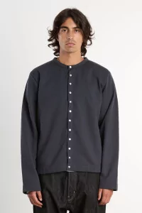 agnès b. Snap Cardigan Organic Cotton – Asphalte | Centre Commercial