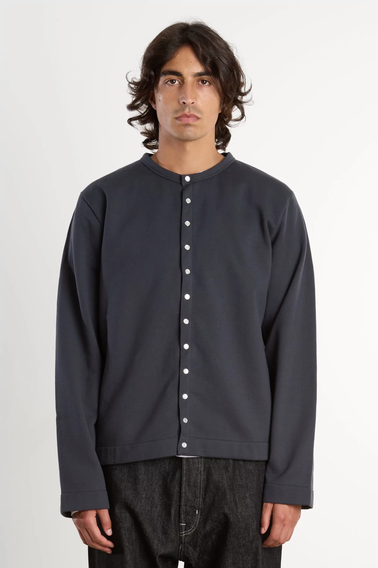 agnès b. Snap Cardigan Organic Cotton – Asphalte | Centre Commercial