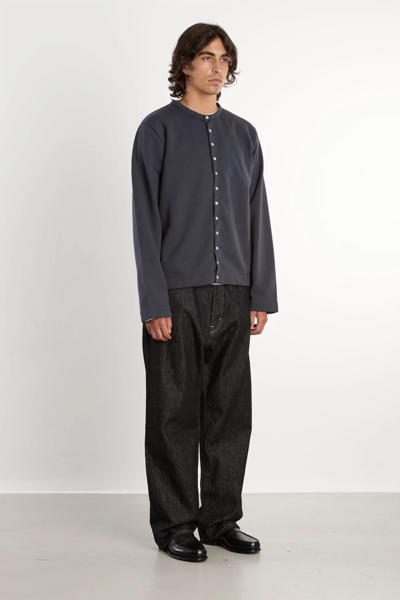 agnès b. Snap Cardigan Organic Cotton – Asphalte | Centre Commercial