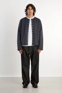 agnès b. Snap Cardigan Organic Cotton – Asphalte | Centre Commercial