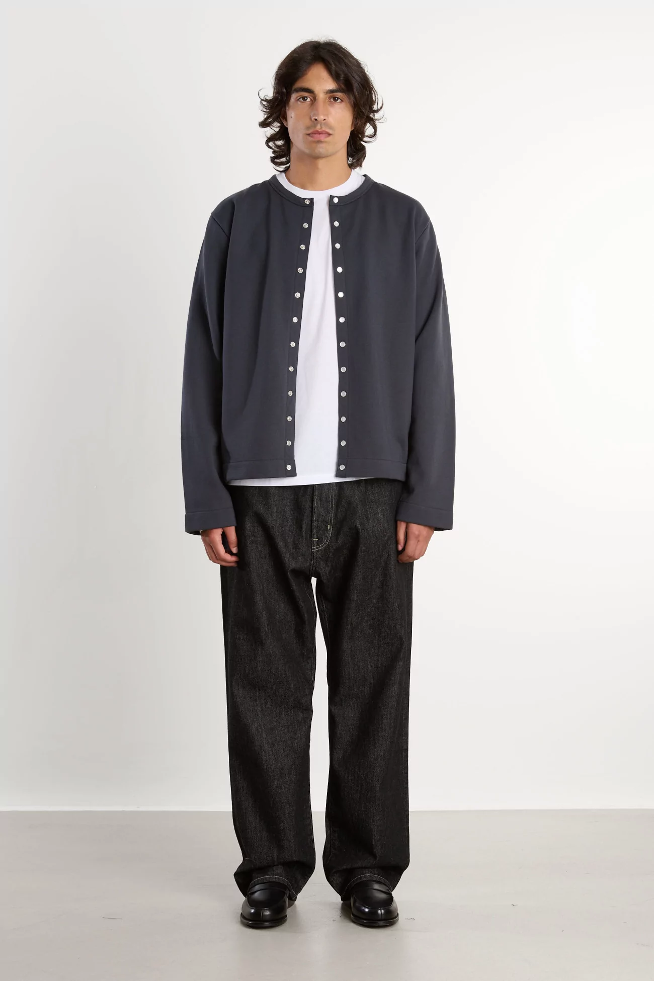 agnès b. Snap Cardigan Organic Cotton – Asphalte | Centre Commercial