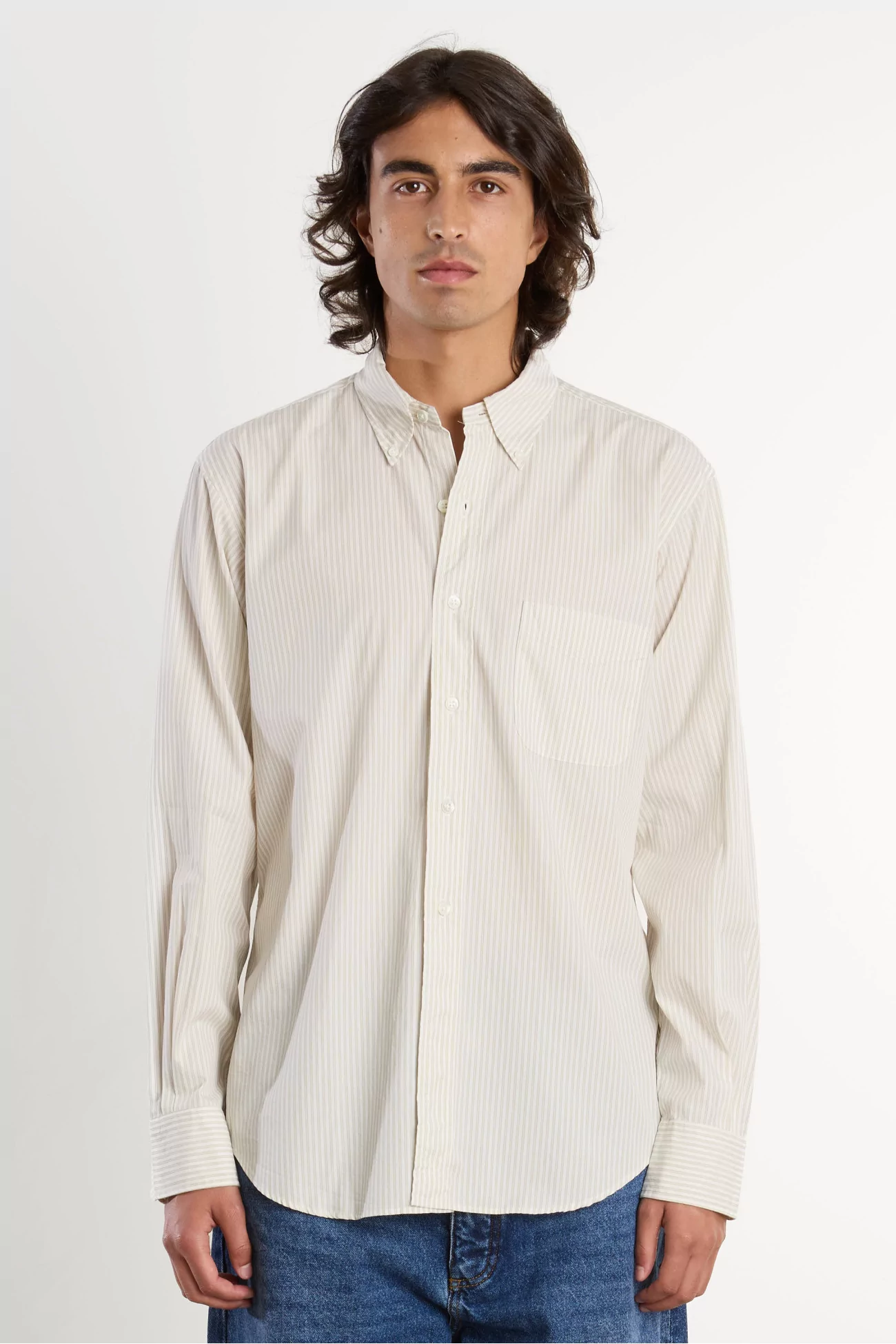 Vintage Ivy Poplin Shirt – Yellow Stripe | Centre Commercial