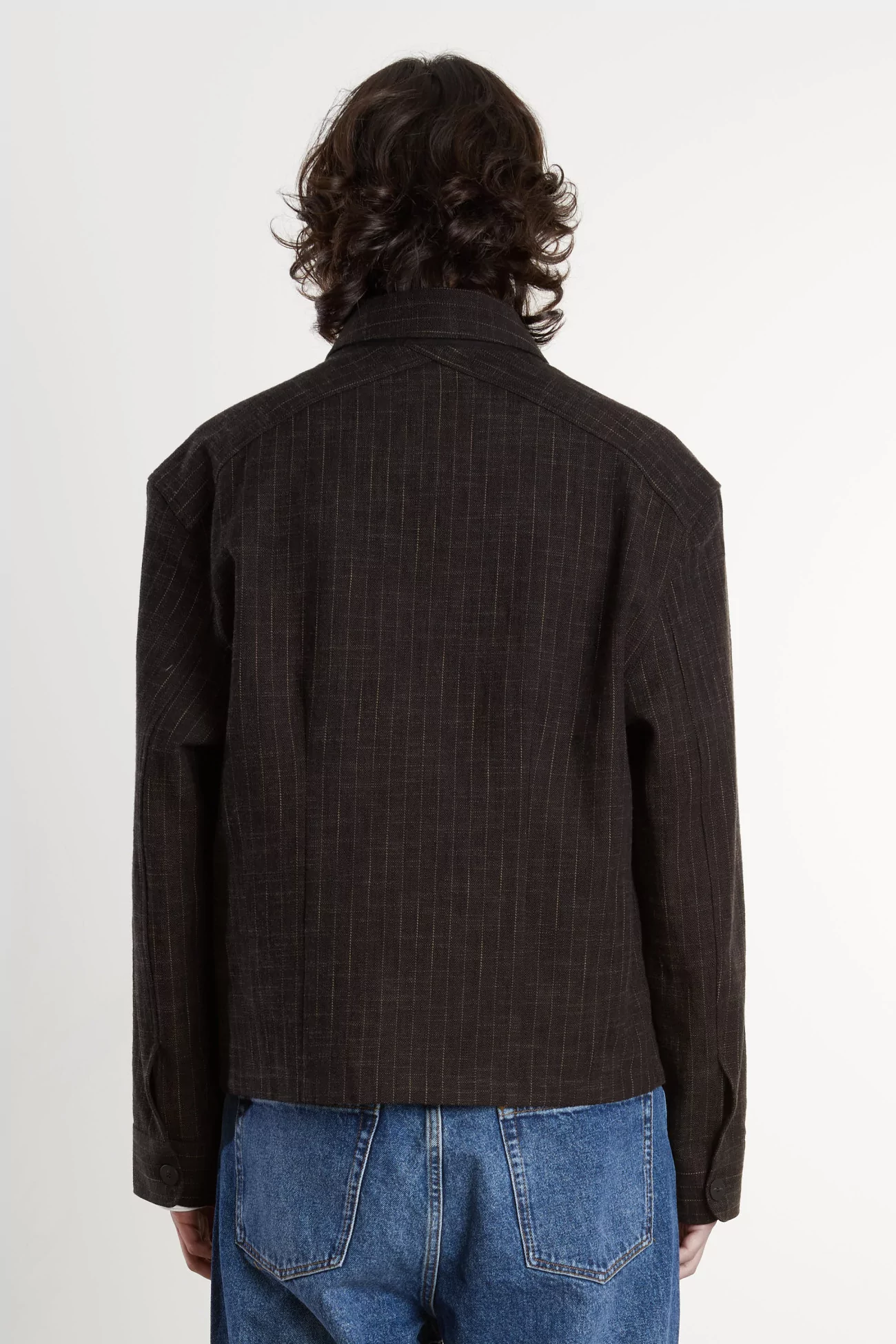 Veste Homme Coton Laine Studio Nicholson Kelver Jacket – Peat Stripe | Centre Commercial