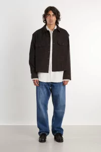 Veste Homme Coton Laine Studio Nicholson Kelver Jacket – Peat Stripe | Centre Commercial