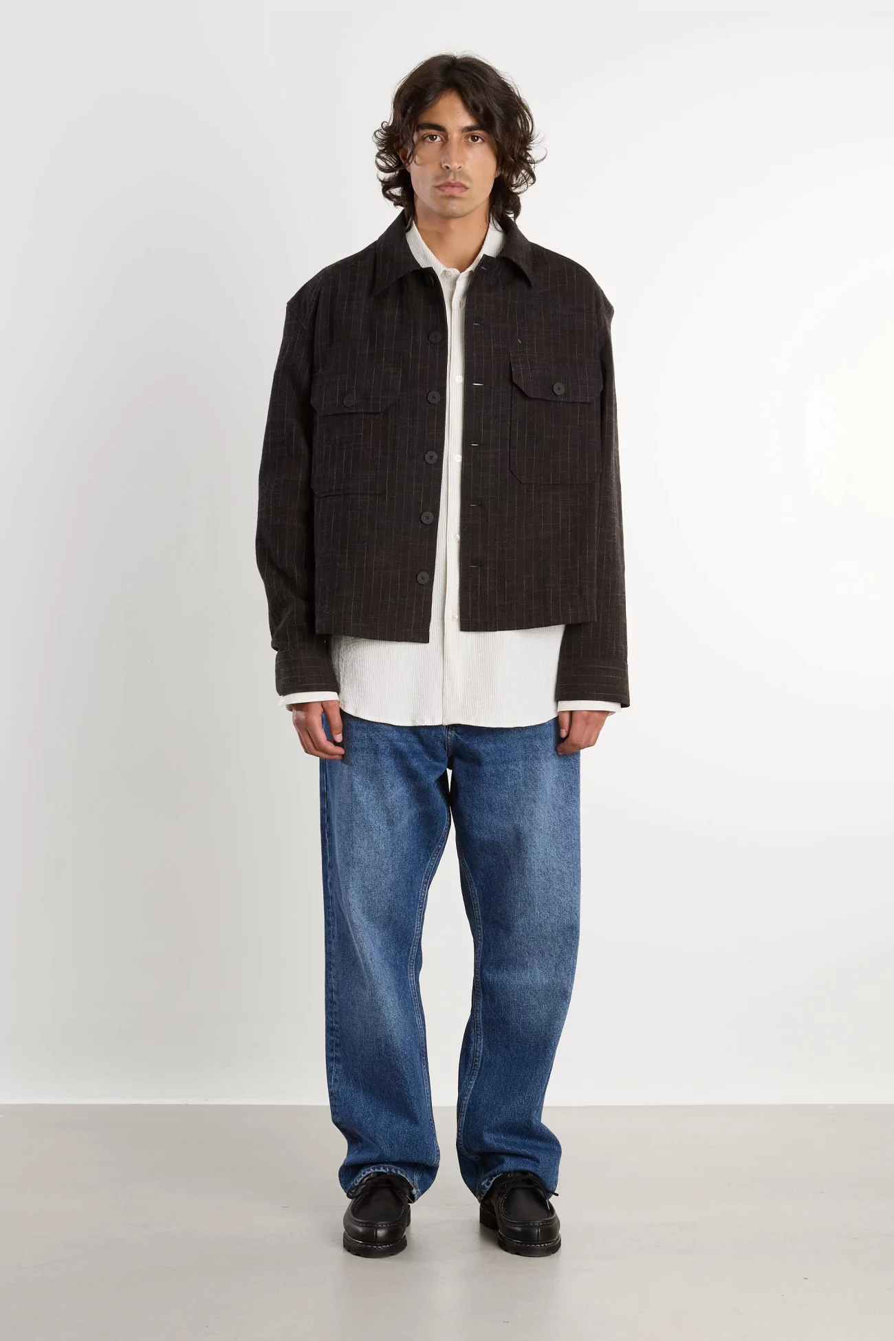 Men's Cotton Wool Studio Nicholson Kelver Jacket – Peat Stripe | Centre Commercial
