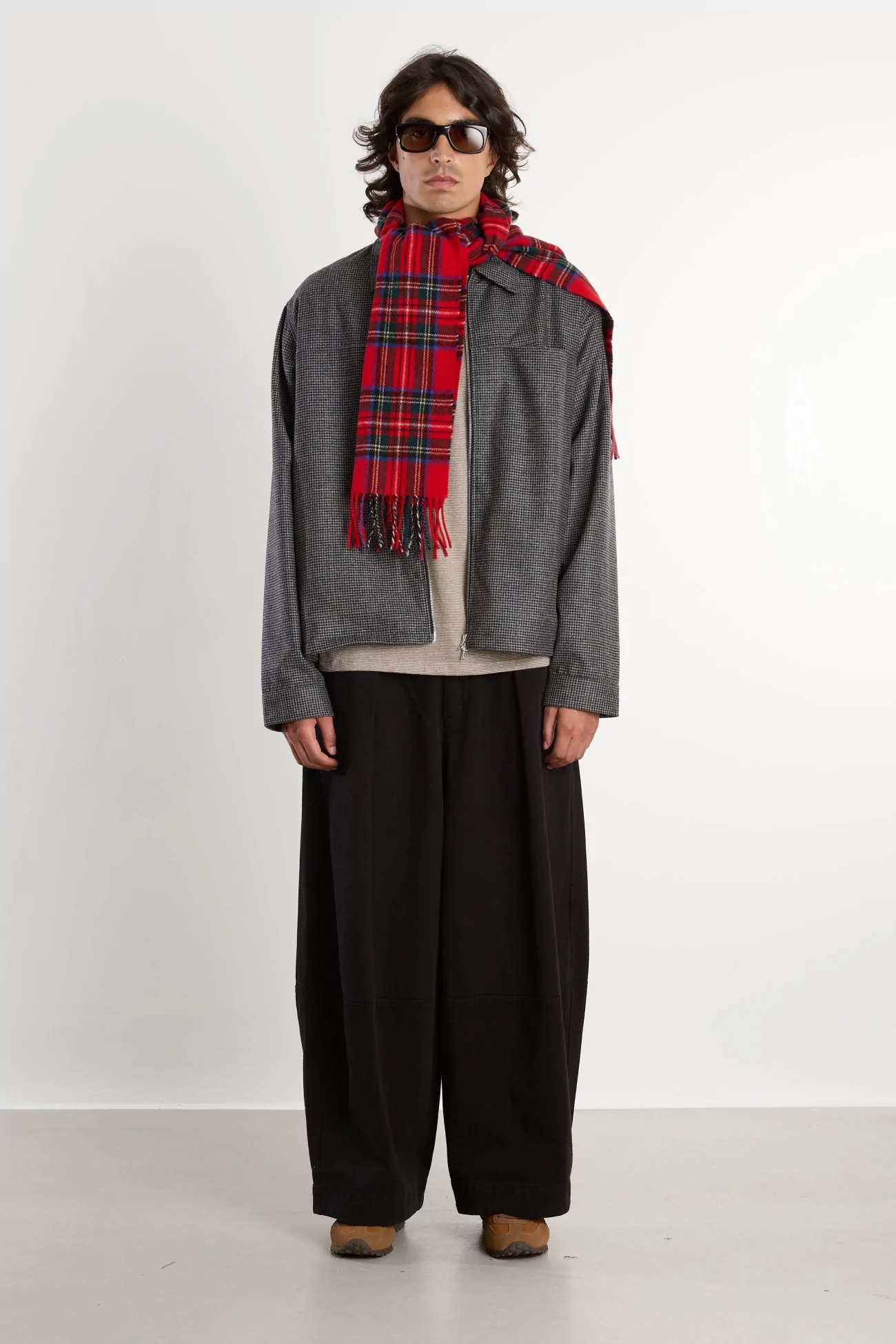Men's Wool Cashmere Another Overshirt 3.0 – Grey Check | Centre Commercial