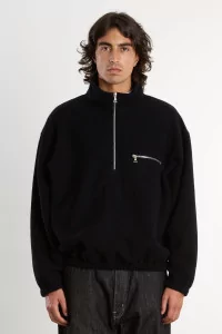 RIER Natural Wool Fleece Pullover – Black | Centre Commercial