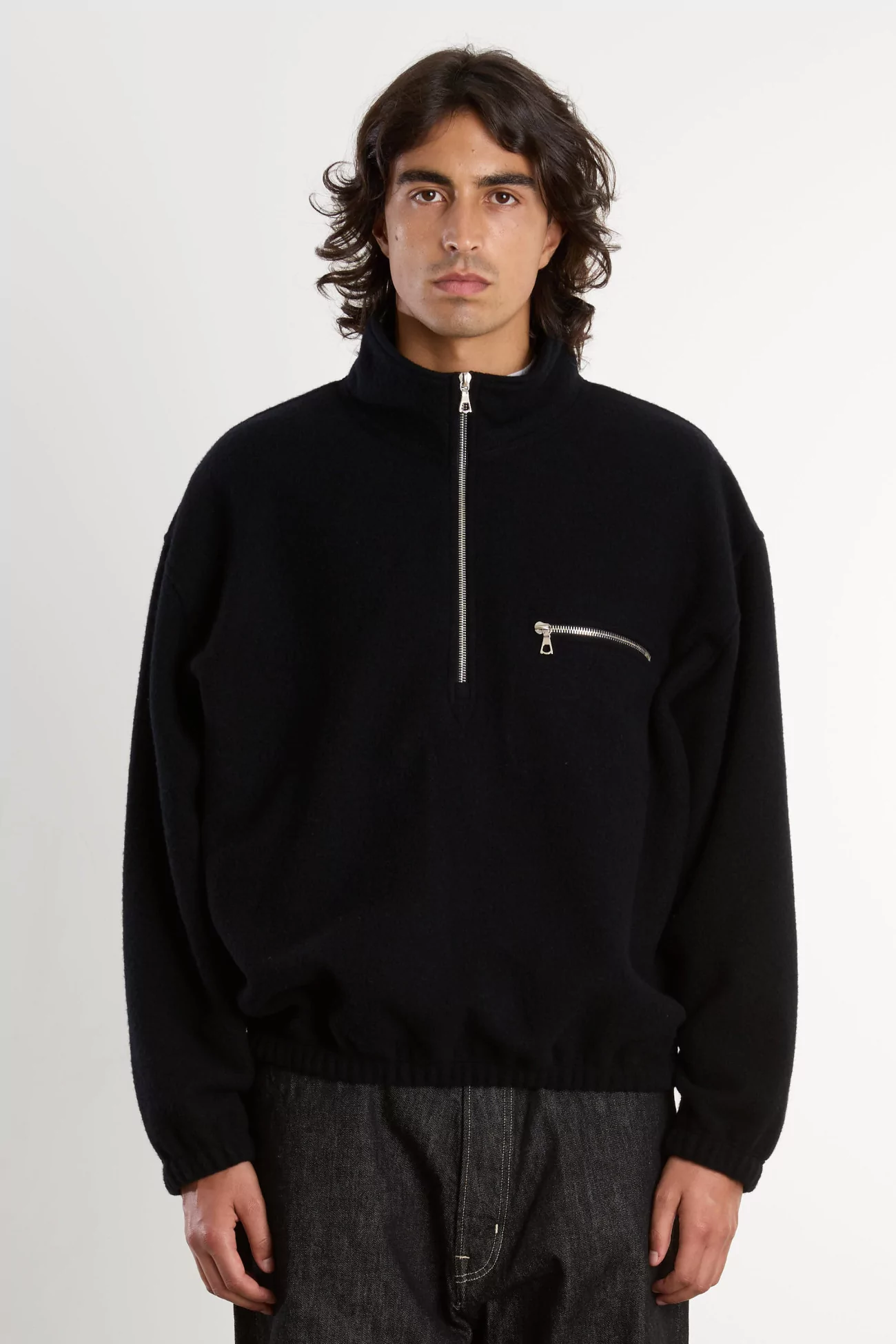RIER Natural Wool Fleece Pullover – Black | Centre Commercial
