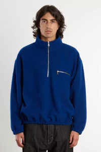 RIER Natural Wool Fleece Pullover – Indigo | Centre Commercial