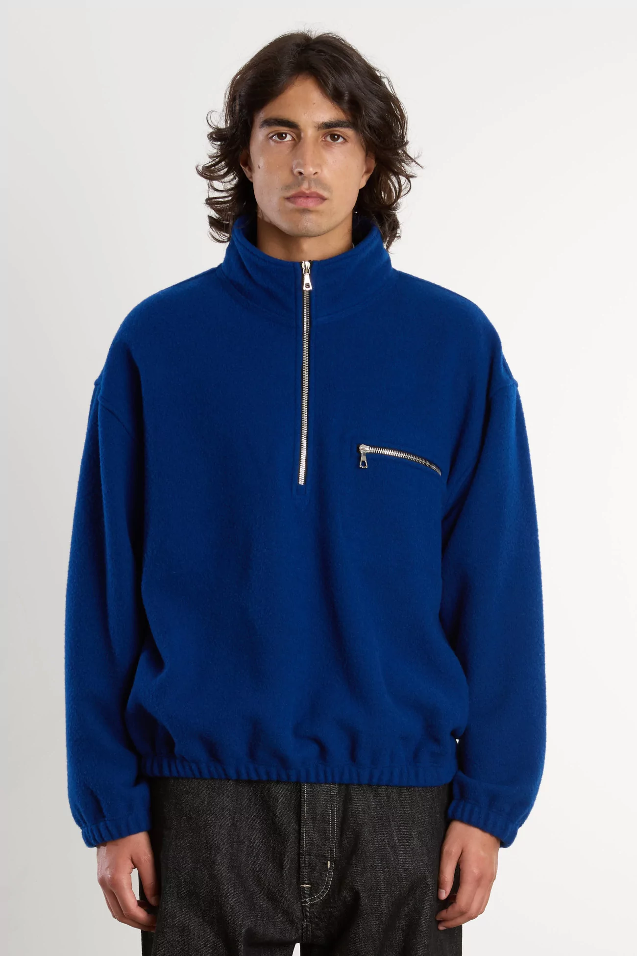 RIER Natural Wool Fleece Pullover – Indigo | Centre Commercial
