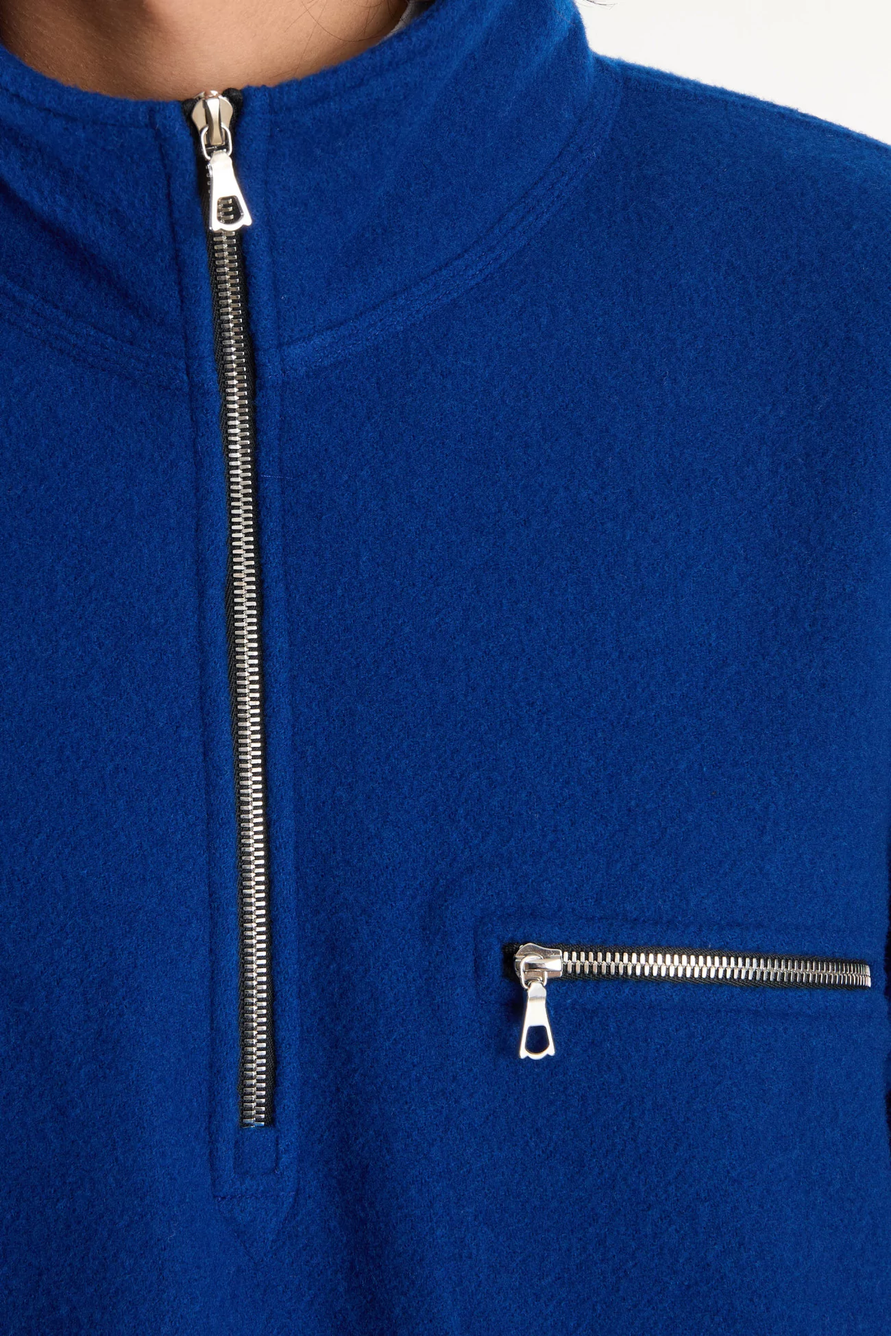 RIER Natural Wool Fleece Pullover – Indigo | Centre Commercial