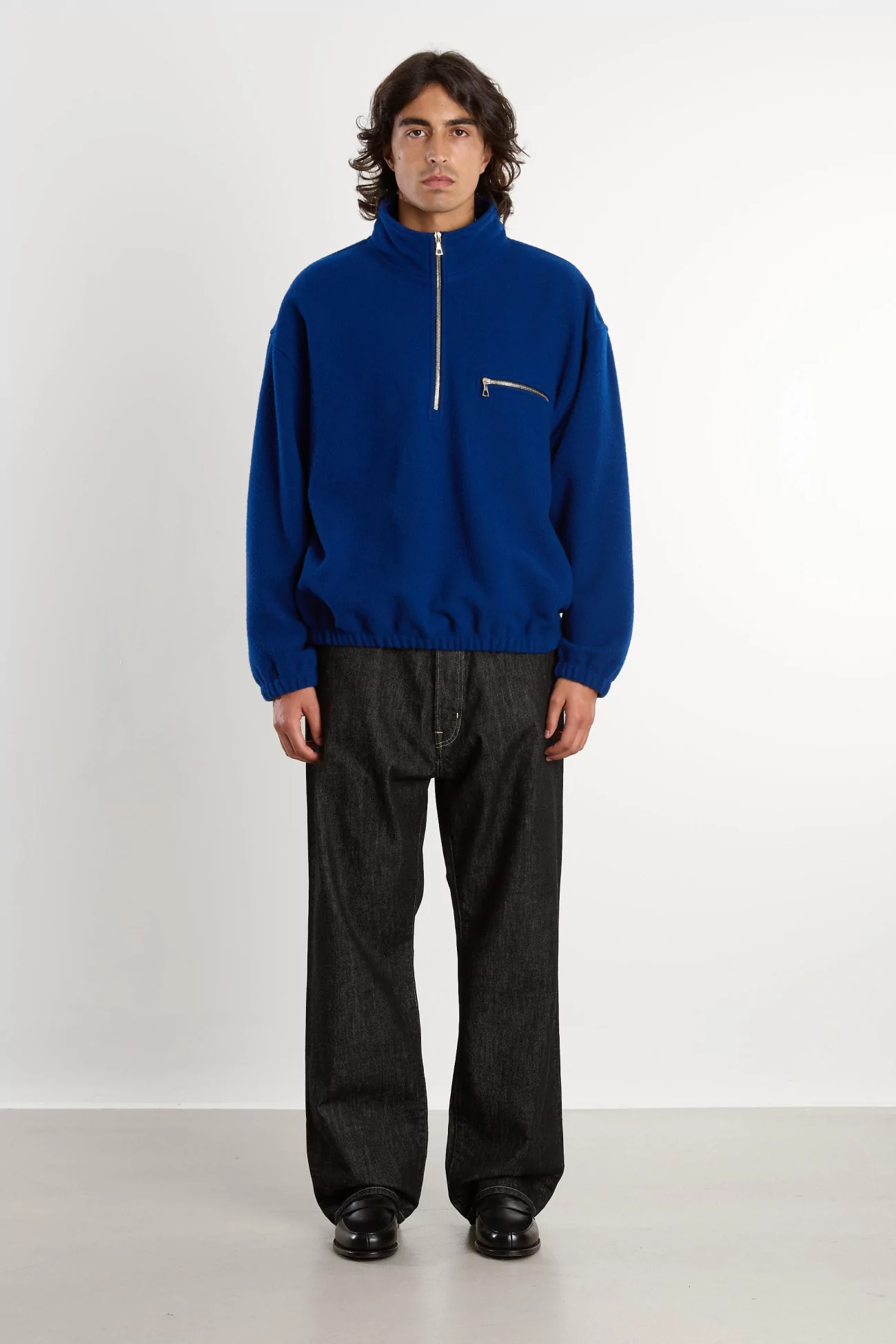 RIER Natural Wool Fleece Pullover – Indigo | Centre Commercial