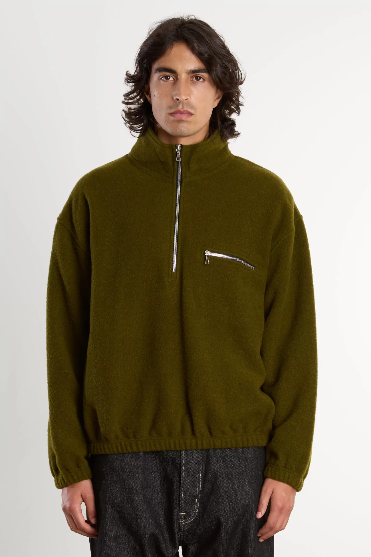 RIER Natural Wool Fleece Pullover – Soil | Centre Commercial