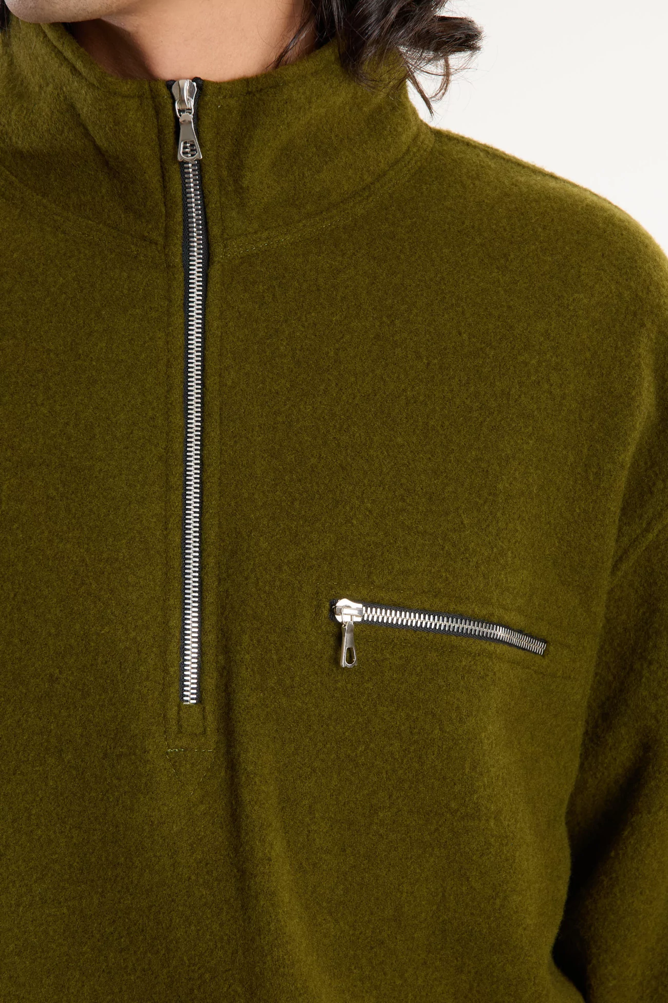 RIER Natural Wool Fleece Pullover – Soil | Centre Commercial