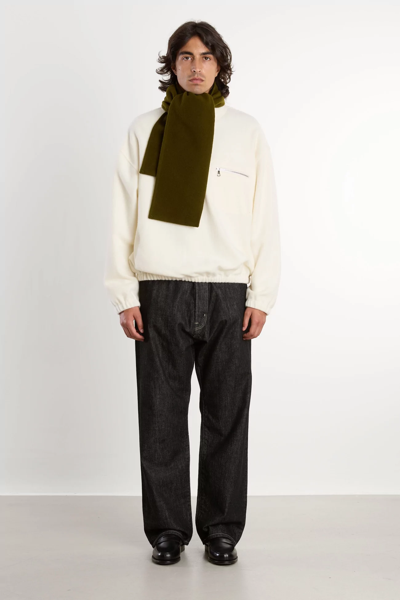 Pull Fleece Homme Laine Naturelle RIER – White | Centre Commercial
