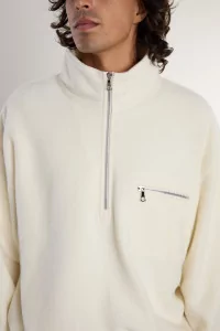 RIER Natural Wool Fleece Pullover – White | Centre Commercial