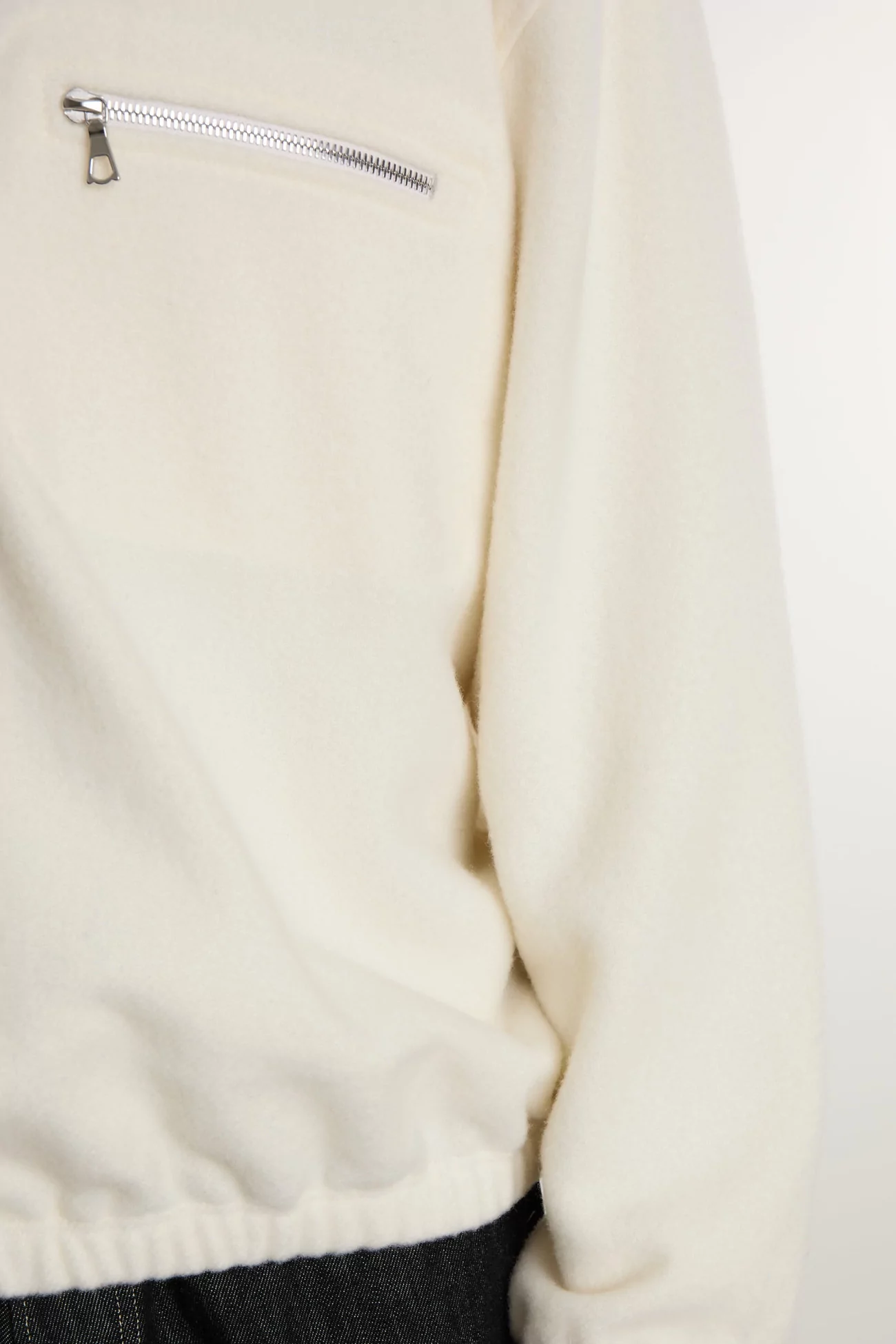 RIER Natural Wool Fleece Pullover – White | Centre Commercial
