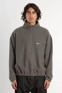 RIER Natural Wool Fleece Pullover – Zinc | Centre Commercial