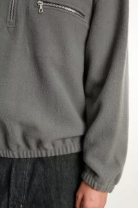 RIER Natural Wool Fleece Pullover – Zinc | Centre Commercial