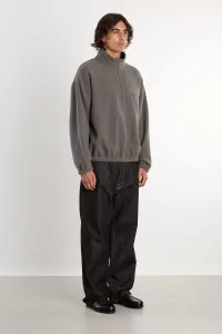 Pull Fleece Homme Laine Naturelle RIER – Zinc | Centre Commercial