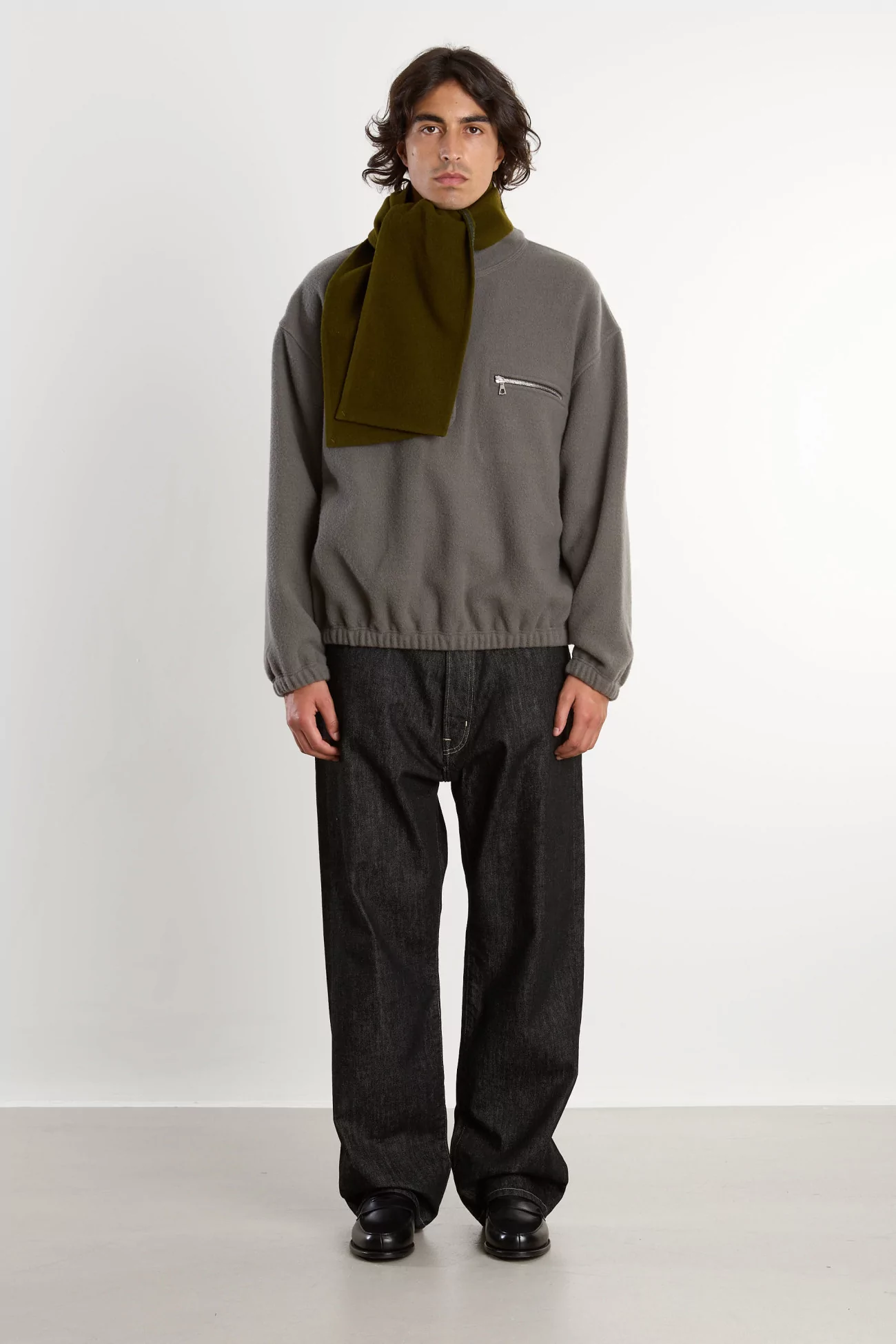 RIER Natural Wool Fleece Pullover – Zinc | Centre Commercial