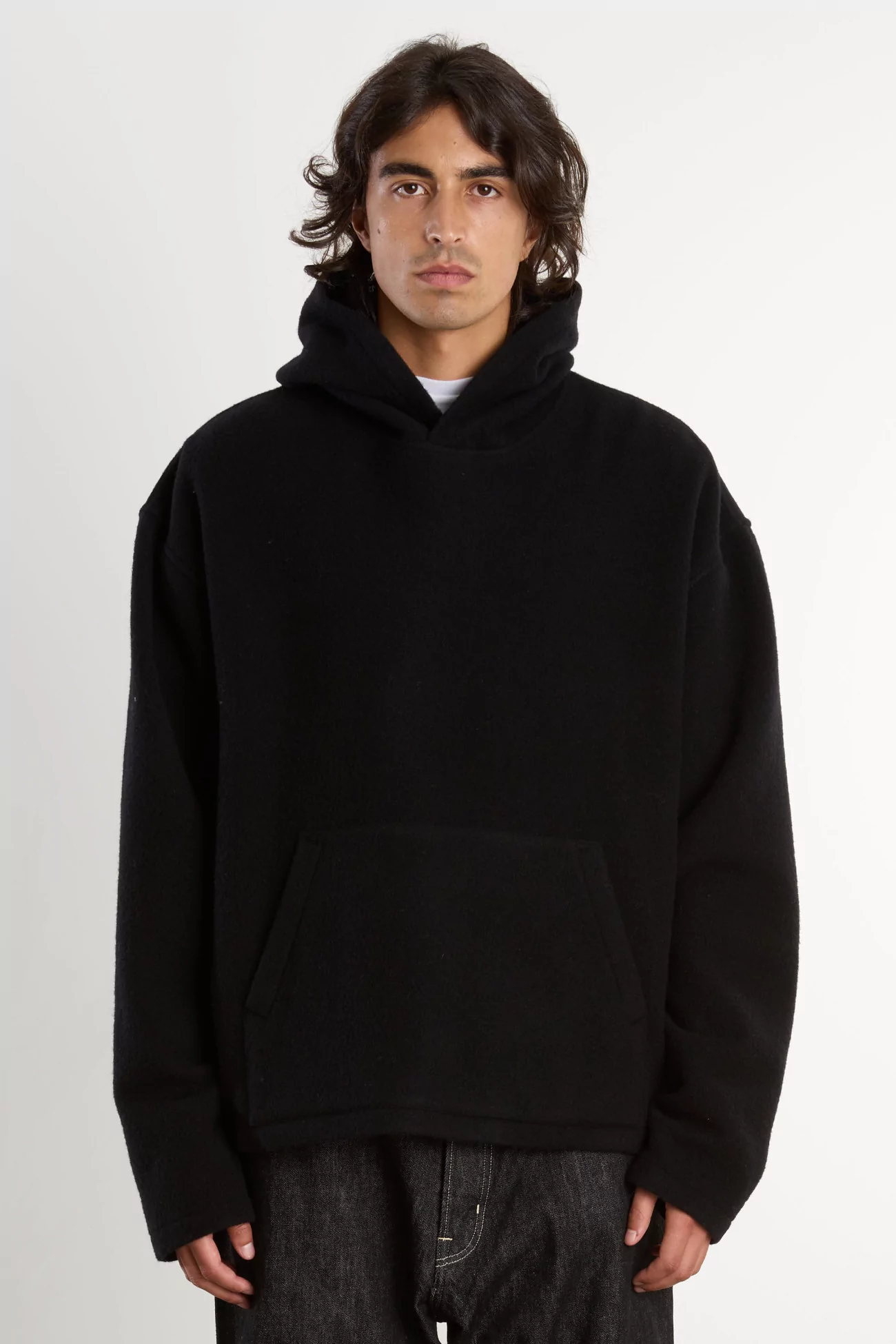RIER Natural Wool Fleece Hoodie – Black | Centre Commercial
