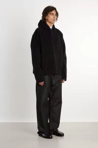 Hoodie Fleece Homme Laine Naturelle RIER – Noir | Centre Commercial